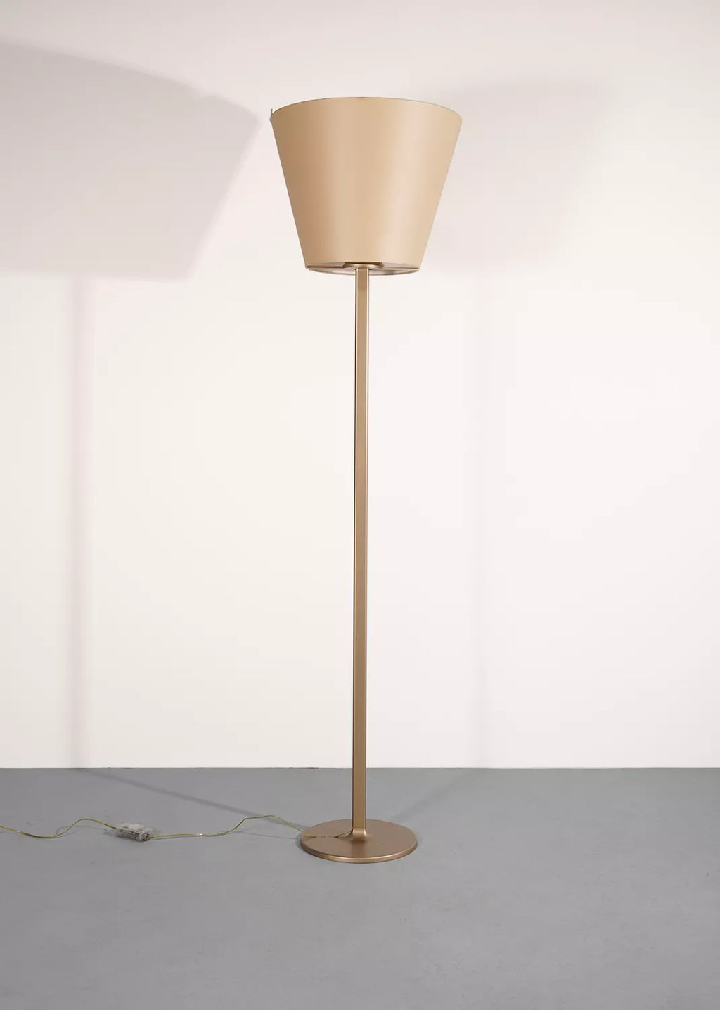 Melampo Reading Floor Lamp, Bronze with Ecru Silk Shade, E27, IP20
