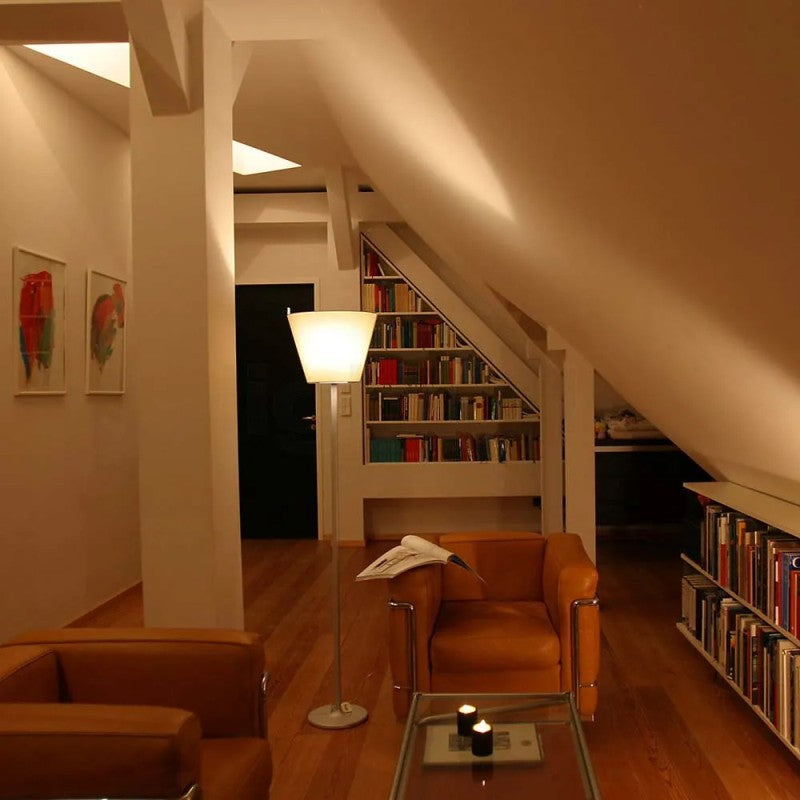 Melampo Reading Floor Lamp, Bronze with Ecru Silk Shade, E27, IP20