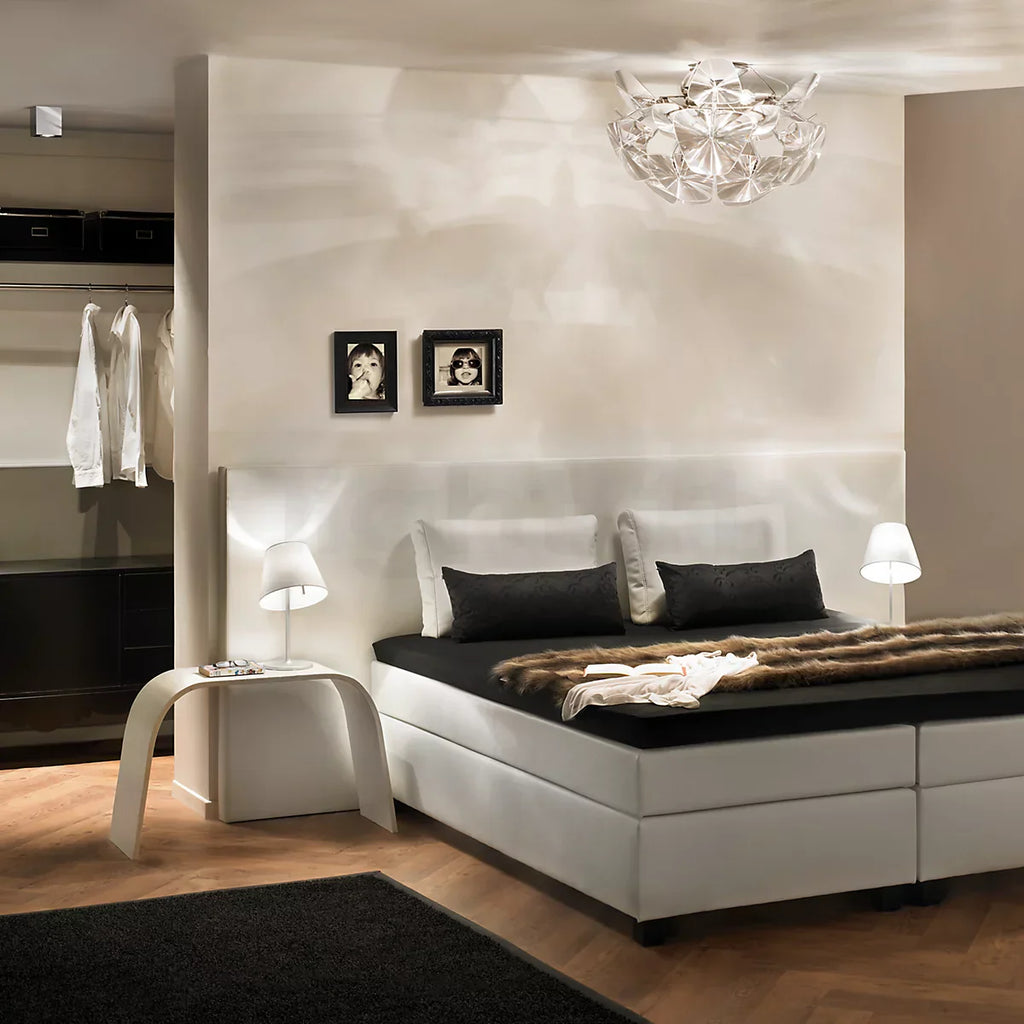 Melampo Reading Table Lamp, Bronze with Ecru Silk Shade, IP20