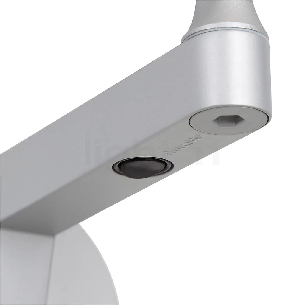 Melampo Reading Wall Light, Aluminium with Grey Silk Shade, E14 IP20