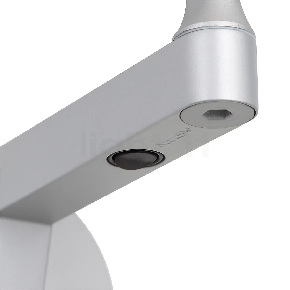 Melampo Reading Wall Light, Aluminium with Grey Silk Shade, E14 IP20