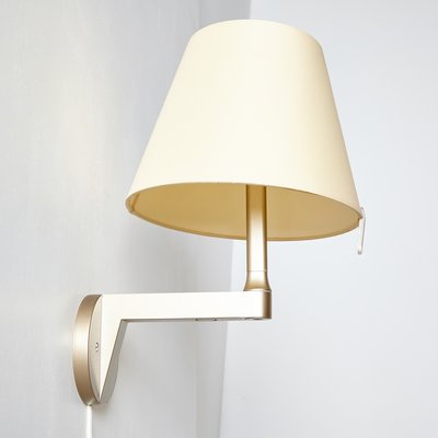 Melampo Reading Wall Light, Bronze with Ecru Silk Shade, E14 IP20