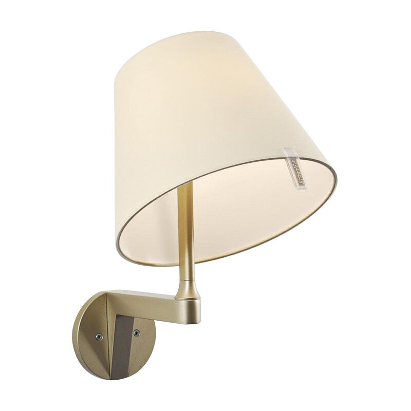 Melampo Reading Wall Light, Bronze with Ecru Silk Shade, E14 IP20
