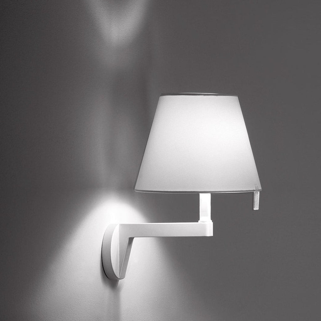 Melampo Reading Wall Light, Bronze with Ecru Silk Shade, E14 IP20