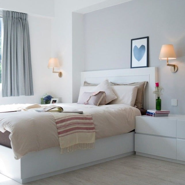 Melampo Reading Wall Light, Aluminium with Grey Silk Shade, E14 IP20