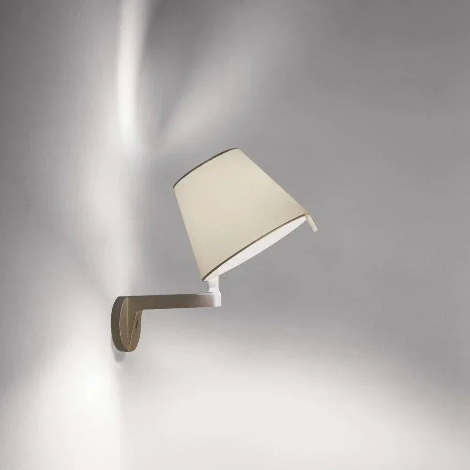 Melampo Reading Wall Light, Aluminium with Grey Silk Shade, E14 IP20