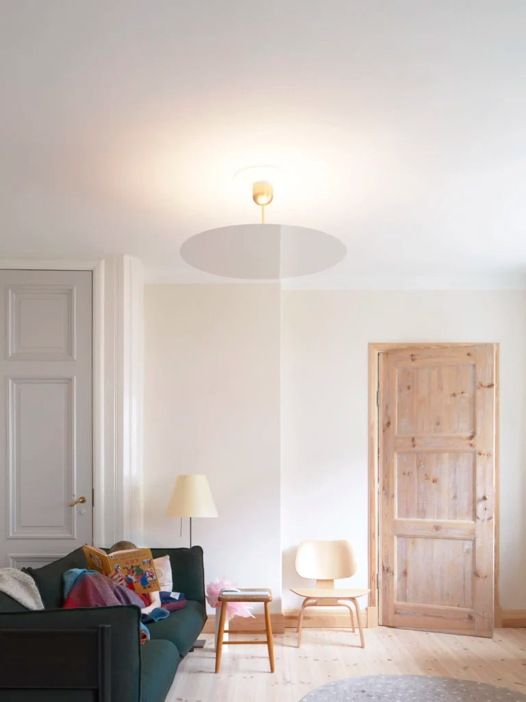 Millimetro Ceiling, Mirror Disc with Brass Hardware, LED, Phase Dim, IP20
