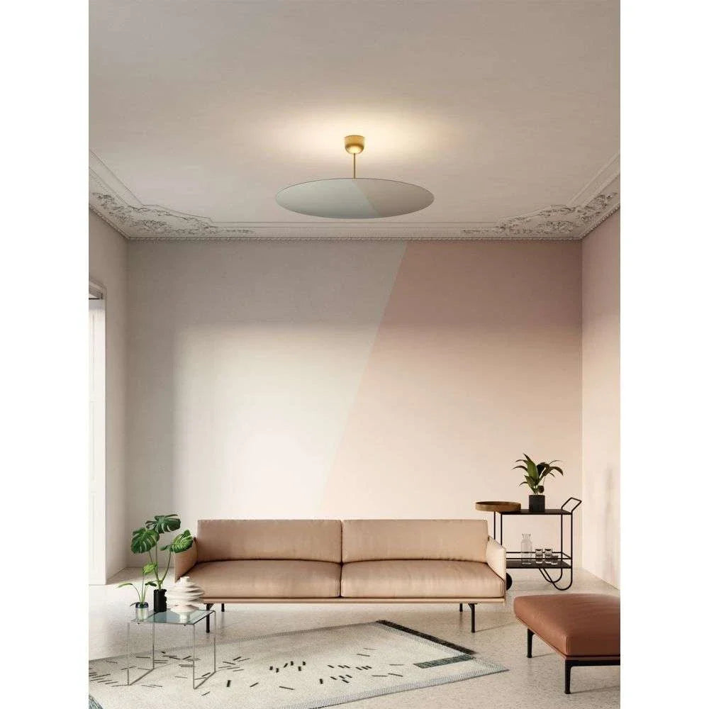 Millimetro Ceiling, Mirror Disc with Blue Hardware, LED, Phase Dim, IP20