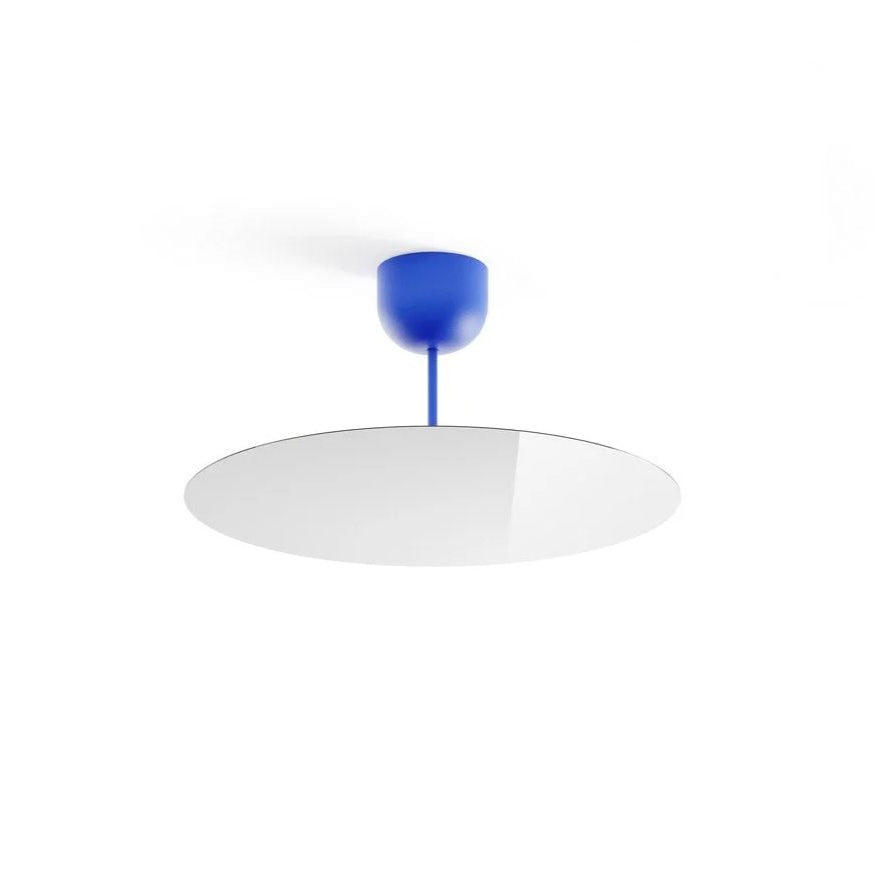 Millimetro Ceiling, Mirror Disc with Blue Hardware, LED, Phase Dim, IP20