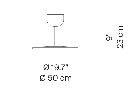 Millimetro Ceiling, Mirror Disc with Blue Hardware, LED, Phase Dim, IP20