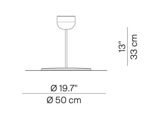 Millimetro Ceiling, Mirror Disc with Brass Hardware, LED, Phase Dim, IP20