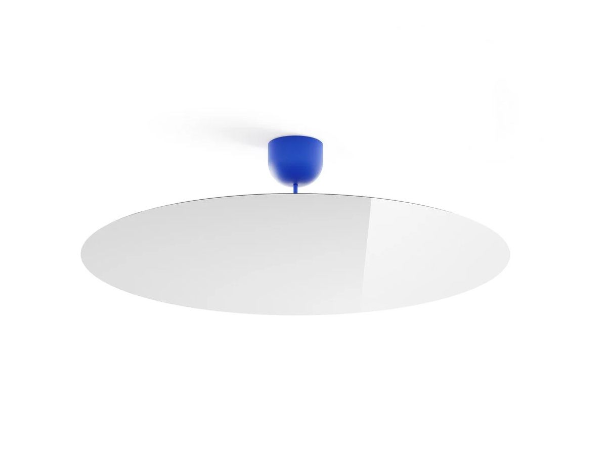 Millimetro Ceiling, Mirror Disc with Blue Hardware, LED, Phase Dim, IP20
