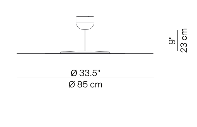 Millimetro Ceiling, Mirror Disc with Blue Hardware, LED, Phase Dim, IP20