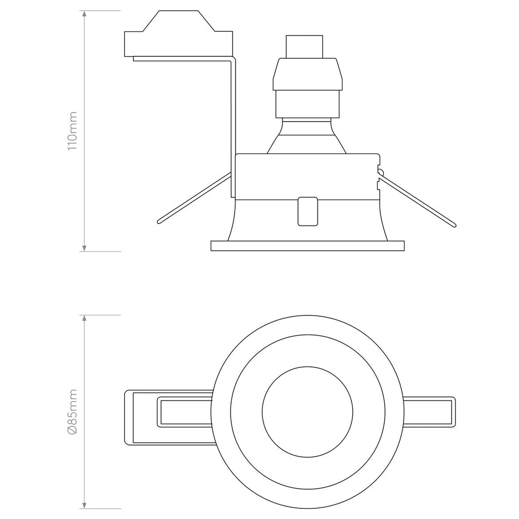 Minima Round Downlight, Black, GU10 IP65