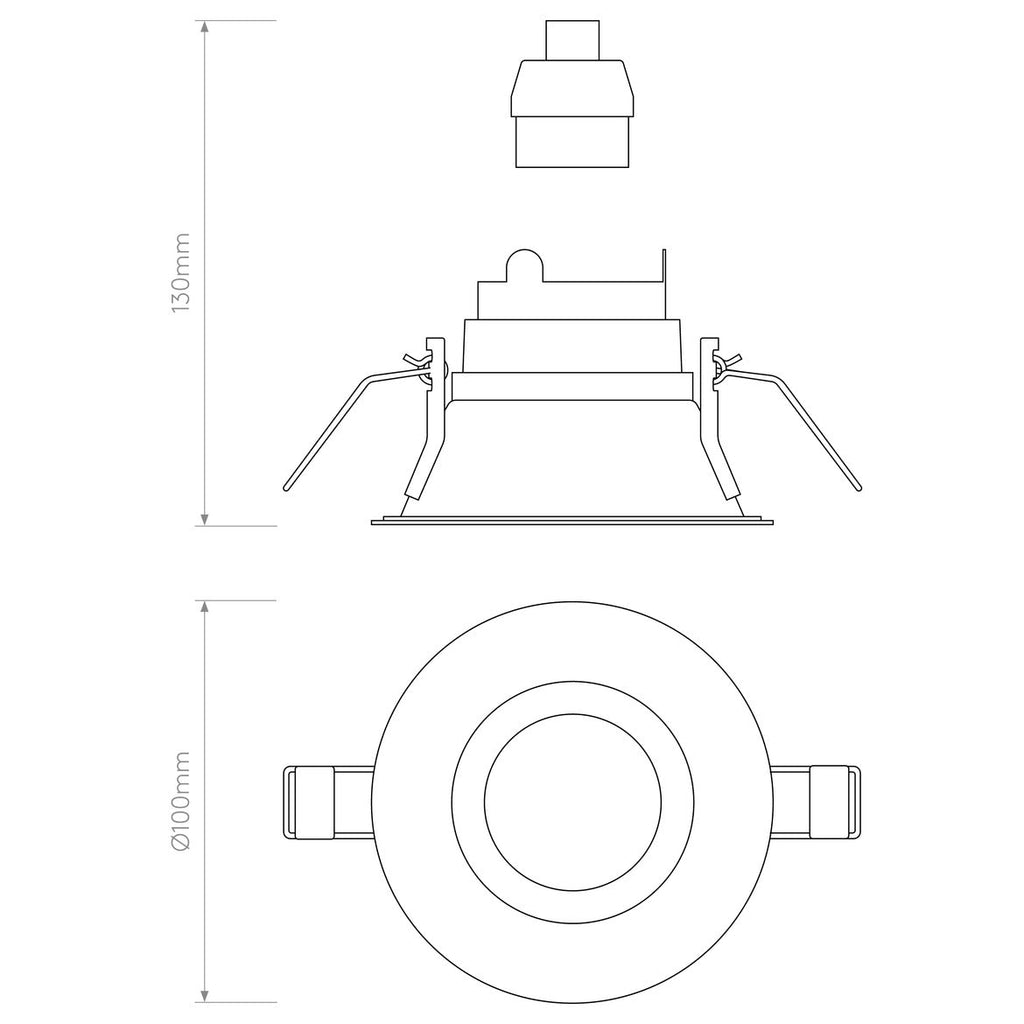 Minima Slimline Round Downlight, Black, GU10, IP65, Fire Rated