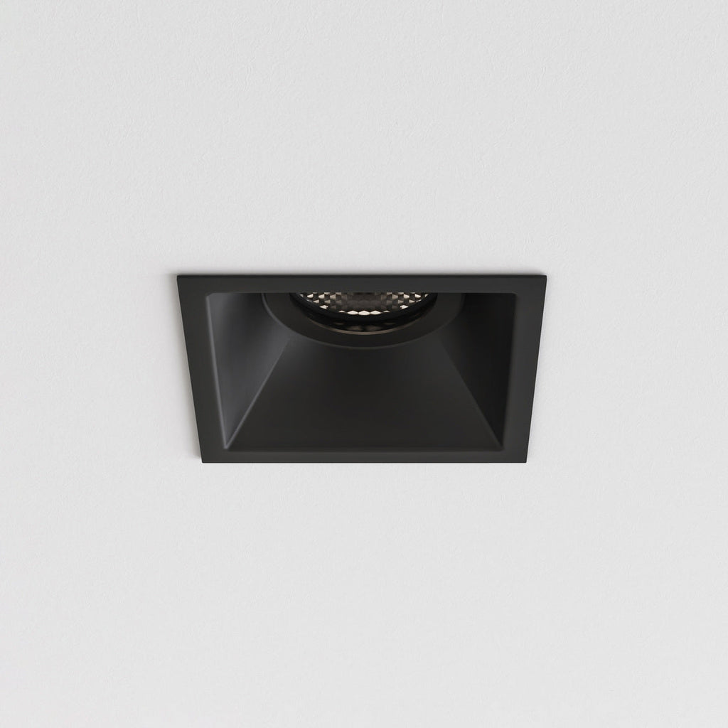 Minima Slimline Square Downlight, Black, GU10, IP65, Fire Rated