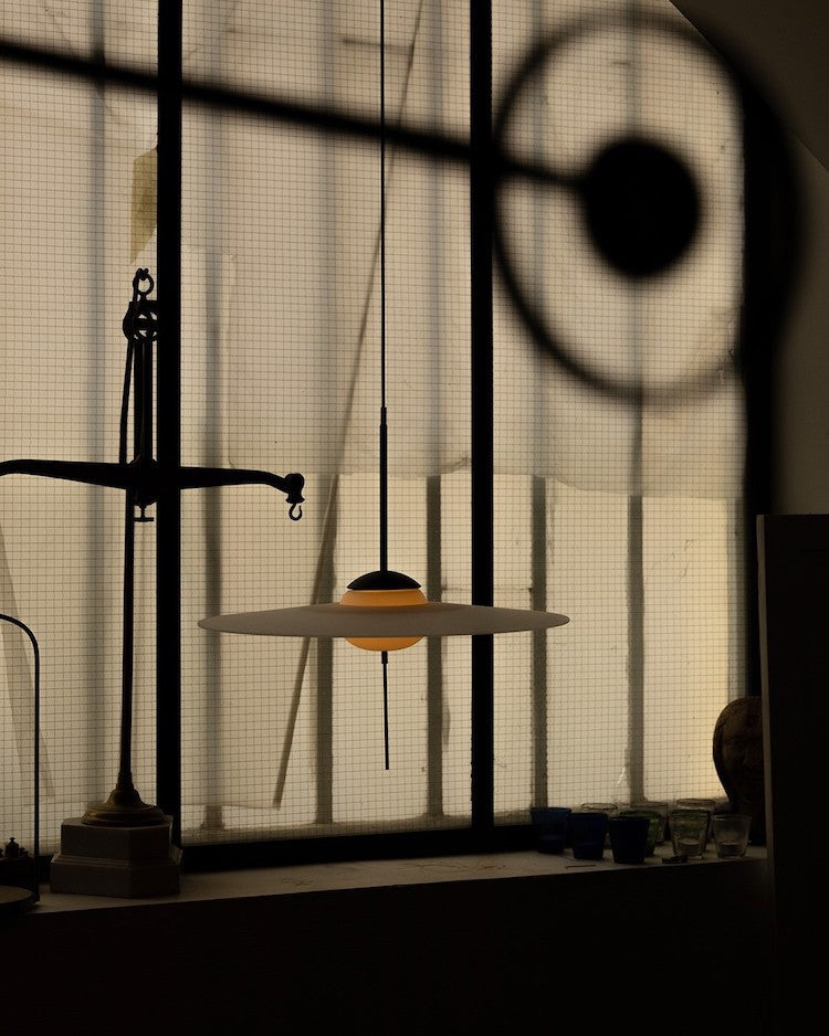 Mono Pendant, 60 cm, Frosted Glass with Black, LED, Touch Dim, IP20