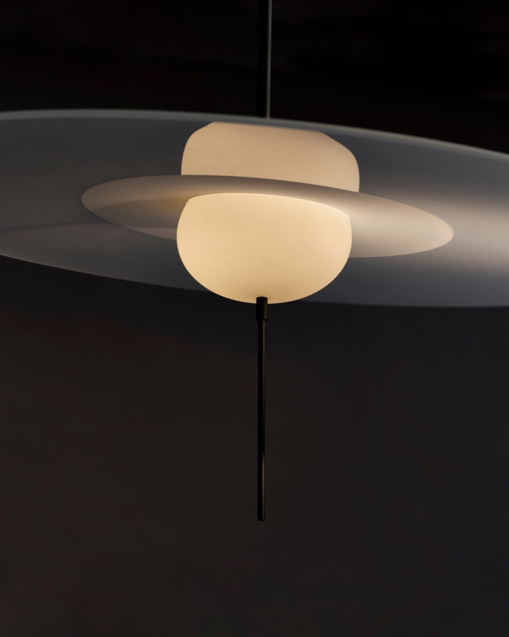 Mono Pendant, 40 cm, Frosted Glass with Black, LED, Touch Dim, IP20