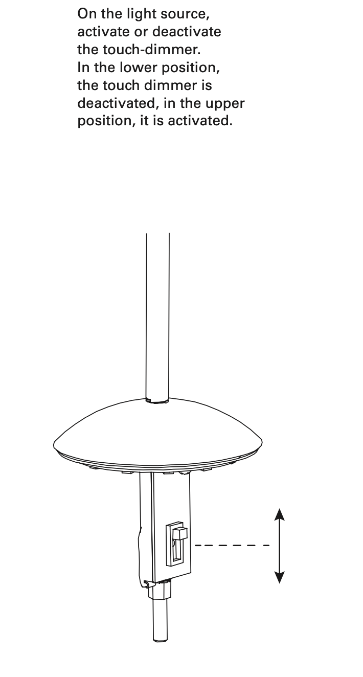 Mono Pendant, 60 cm, Frosted Glass with Black, LED, Touch Dim, IP20