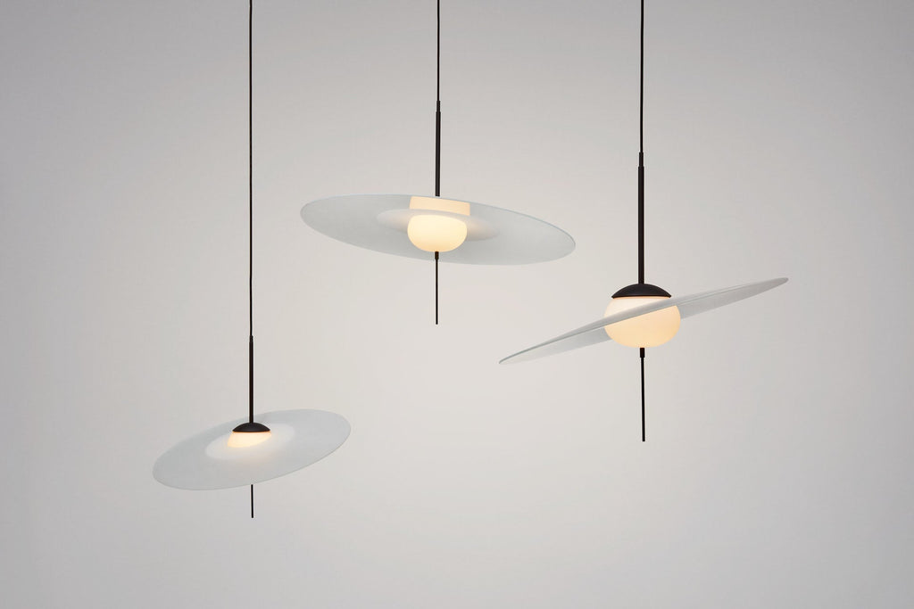 Mono Pendant, 40 cm, Frosted Glass with Black, LED, Touch Dim, IP20