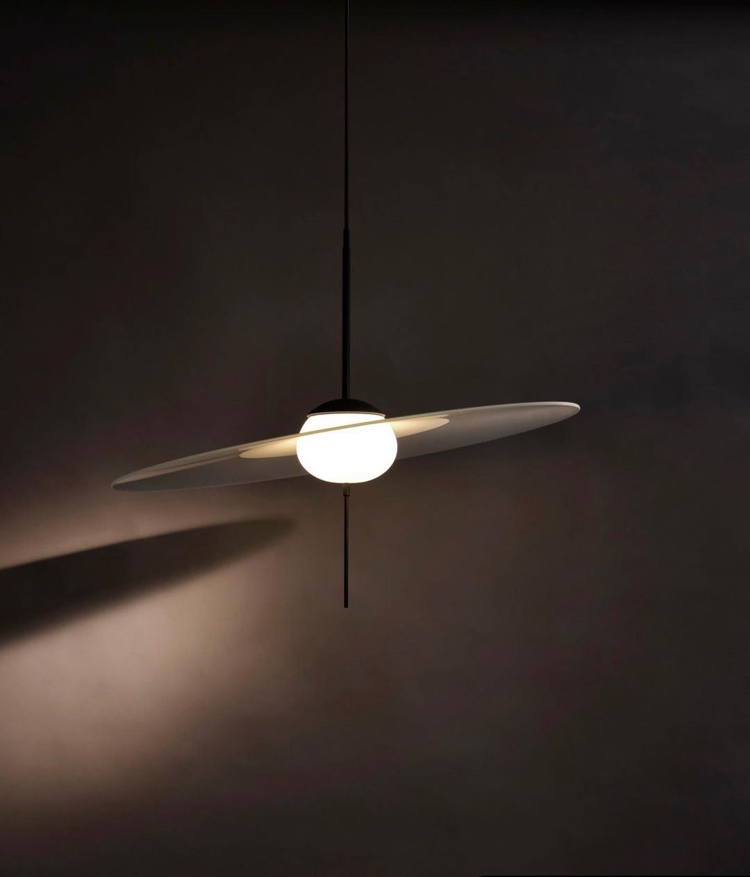Mono Pendant, 60 cm, Frosted Glass with Black, LED, Touch Dim, IP20