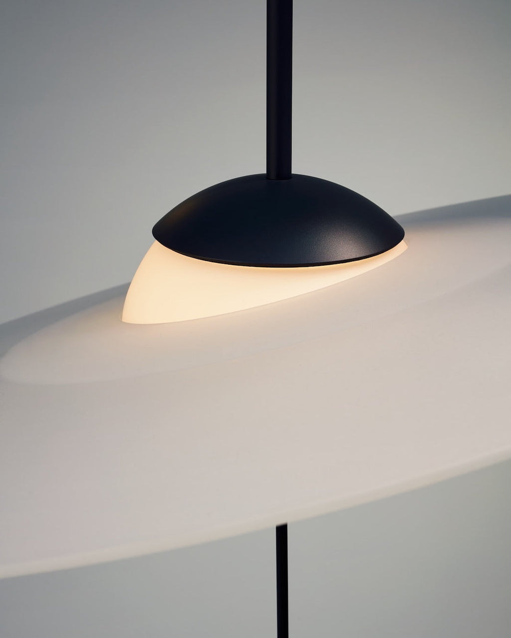 Mono Pendant, 60 cm, Frosted Glass with Black, LED, Touch Dim, IP20