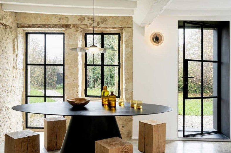 Mono Pendant, 50 cm, Frosted Glass with Black, LED, Touch Dim, IP20