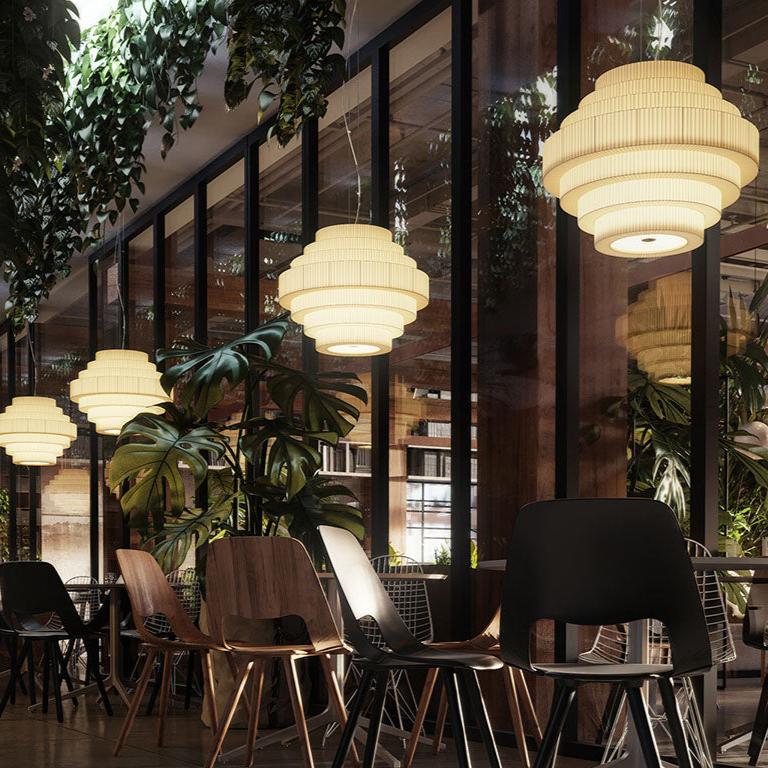 Mos Pendant, 120 cm, Cream Ribbons, E27, IP20