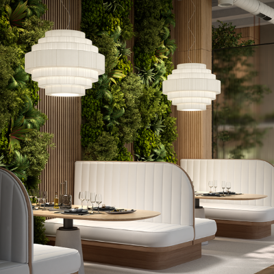 Mos Pendant, 120 cm, Cream Ribbons, E27, IP20