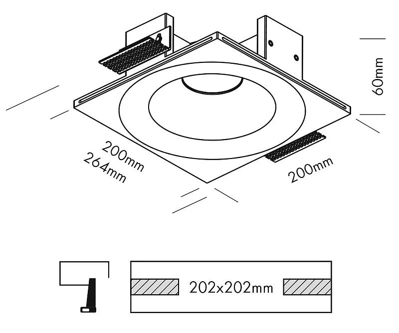 Z: Proled Accessory Mount for Move and Globe SLOPED PLASTERED-IN UMOTRKIT