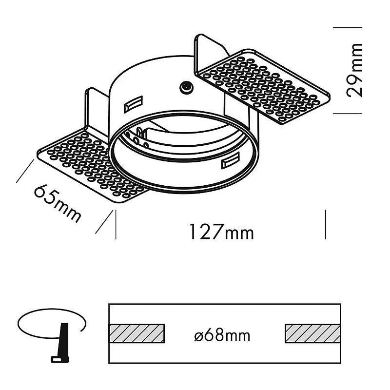 Z: Proled Accessory Mount for Move and Globe TRIMLESS UKIT1TR