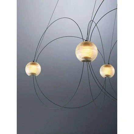 Munari 8, Linear, Black Steel with Frosted Acrylic Spheres, LED, 26W, 2400K, Triac Dim, IP20