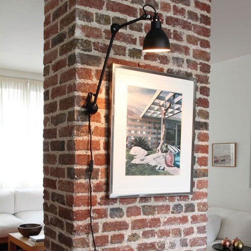 Gras N222 Adjustable Wall Long Up Arm Brass Shade, Plug In, E14, IP20