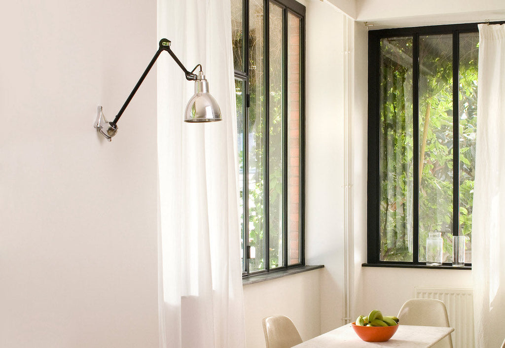 Gras N222 Adjustable Wall Long Up Arm Chrome Shade, Plug In, E14, IP20