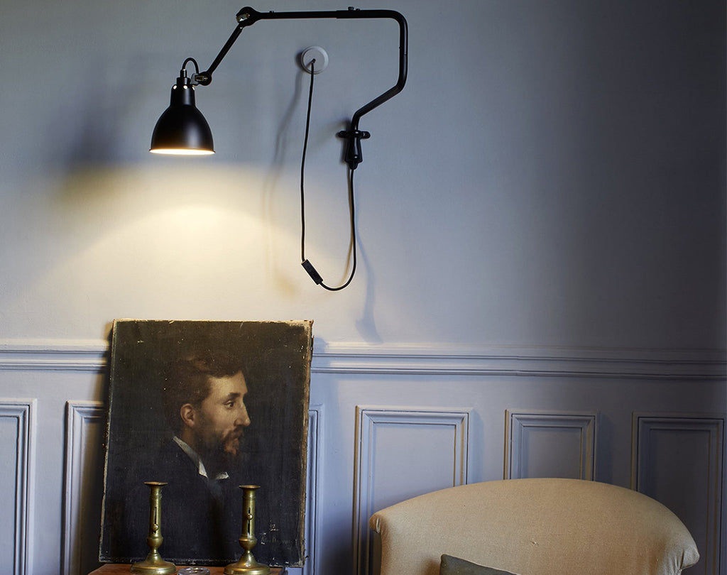 Gras N303 Adjustable Wall C Arm Round Red Shade, Plug In, E14, IP20