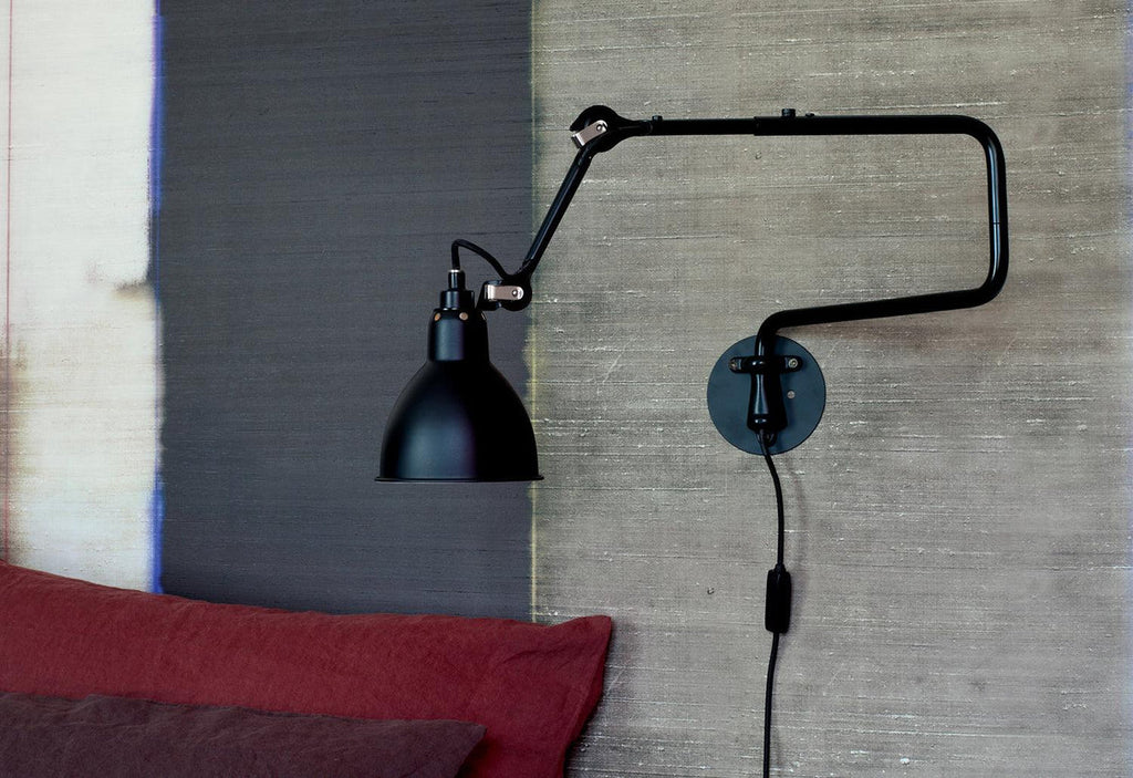 Gras N303 Adjustable Wall C Arm Round Red Shade, Plug In, E14, IP20