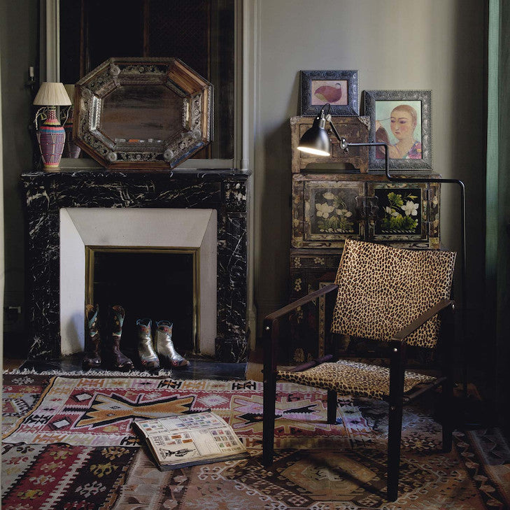 Gras N411 Adjustable Reading Floor Lamp C Arm Round Red Shade, E14, IP20