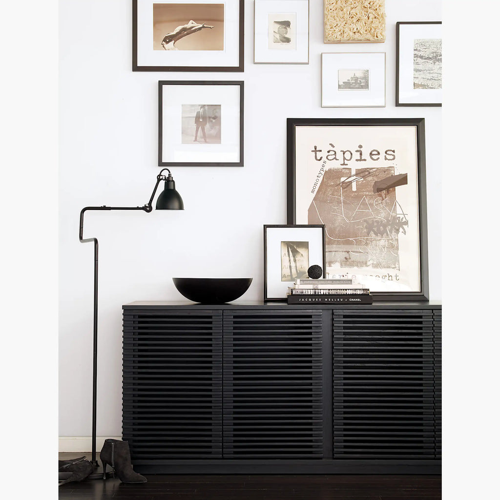 Gras N411 Adjustable Reading Floor Lamp C Arm Round Black Shade, E14, IP20