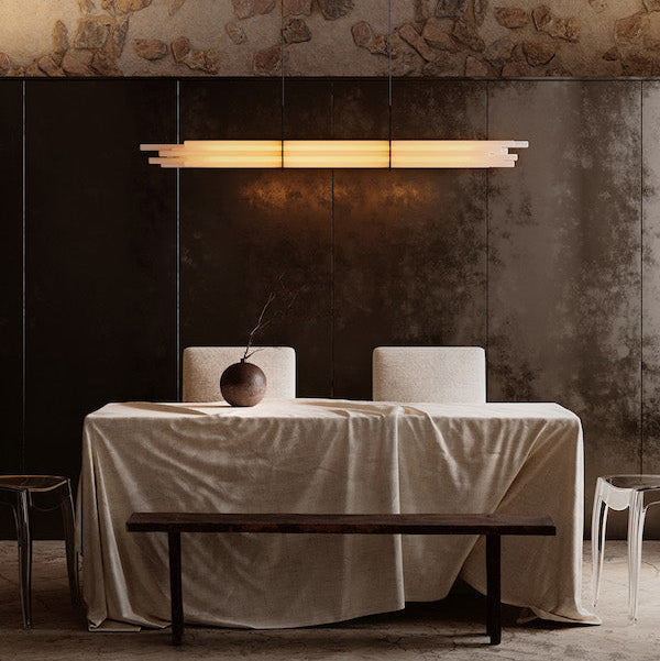 NL 12 Pendant, Linear, Horizontal, Frosted Glass Tubes, LED, 2200K, IP20