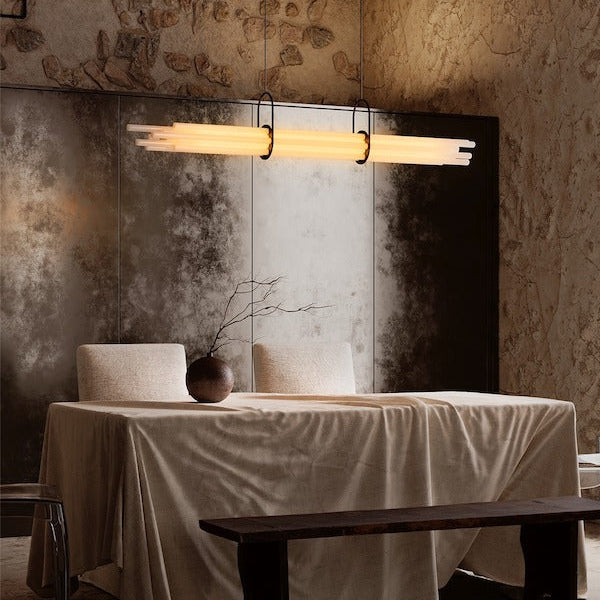 NL 12 Pendant, Linear, Horizontal, Frosted Glass Tubes, LED, 2200K, IP20