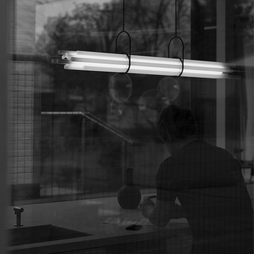 NL 12 Pendant, Linear, Horizontal, Frosted Glass Tubes, LED, 2700K, IP20