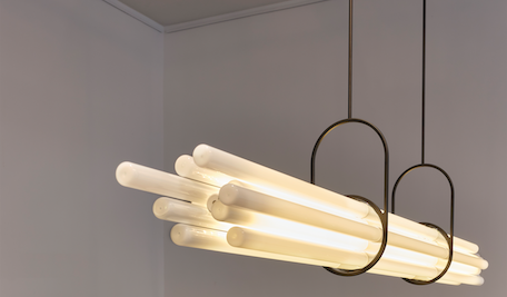 NL 12 Pendant, Linear, Horizontal, Frosted Glass Tubes, LED, 2700K, IP20
