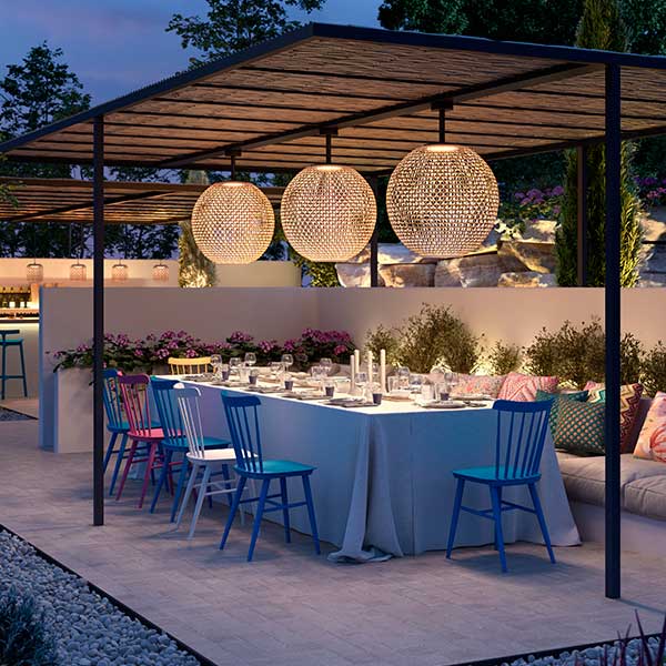 Nans Pendant, Sphere, 60 cm, Brown, LED, 14W, Triac Dim, IP54