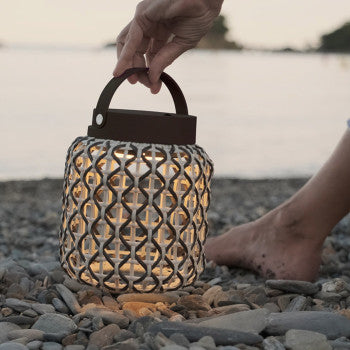 Nans Table Wireless, Cone, 41 cm, Brown, LED, 3W, Touch Dim, IP54