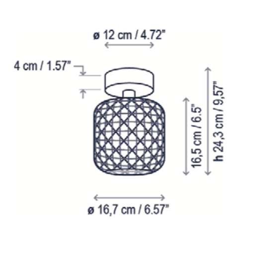 Nans Ceiling, 16, Brown, LED, 8W, Triac Dim, IP54