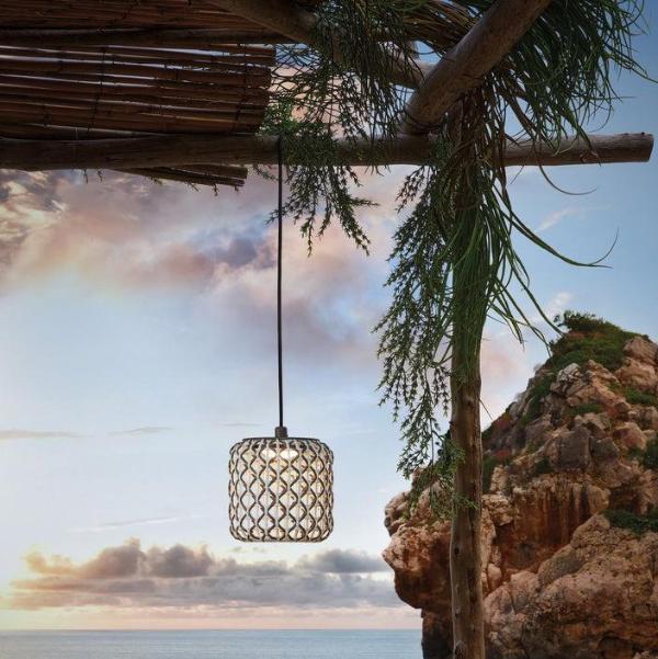 Nans Pendant, 16, Beige, LED, 8W, Plugs In, IP54