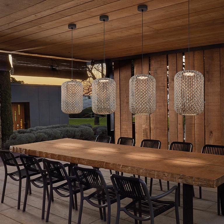 Nans Pendant, Triple Cluster, Beige, LED, 28.5W, Triac Dim, IP54