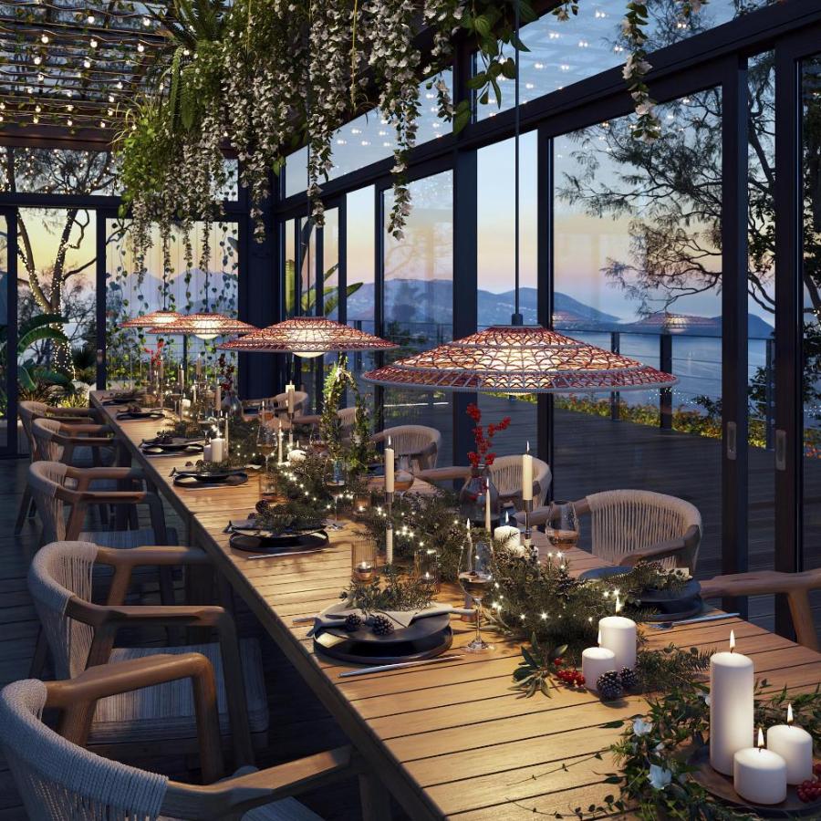 Nans Pendant, Cone, Brown, LED, 8W, Triac Dim, IP54