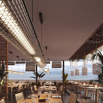 Nans Pendant, Linear, Red, LED, 44W, Triac Dim, IP54