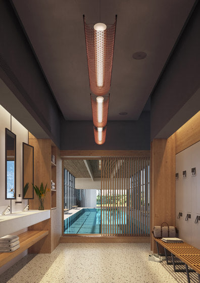 Nans Pendant, Linear, Beige, LED, 44W, Triac Dim, IP54